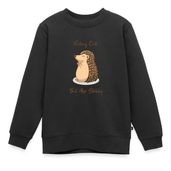 Hérisson - Se sentir mignon mais aussi dégoûtant - Sweat Premium enfant bio - noir - Devant - AI Model Kid Female (0cm)