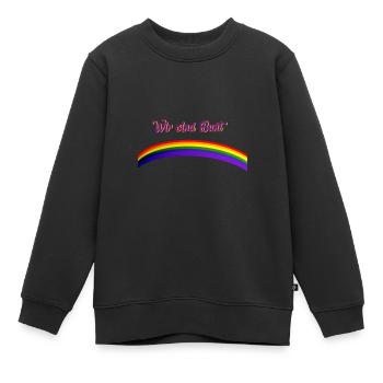 Bunt Schwul Gay Lesbisch Antifa - Kinder Premium Organic Sweatshirt - Schwarz - Vorne - AI Model Kid Female (0cm)