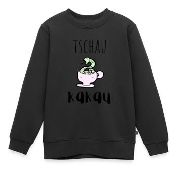 tschau kakau - ciao kakao - kakao spruch - Kinder Premium Organic Sweatshirt - Schwarz - Vorne - AI Model Kid Female (0cm)