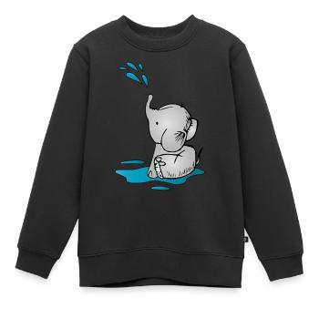 Leo der Elefant - Kinder Premium Organic Sweatshirt - Schwarz - Vorne - AI Model Kid Female (0cm)