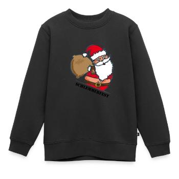 Gros Père Noël avec un sac - Sweat Premium enfant bio - noir - Devant - AI Model Kid Female (0cm)