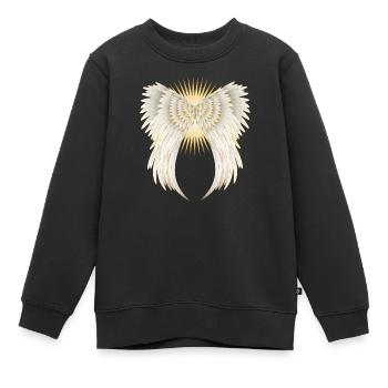 ailes d'ange en or blanc avec étoile brillante - Sweat Premium enfant bio - noir - Devant - AI Model Kid Female (0cm)