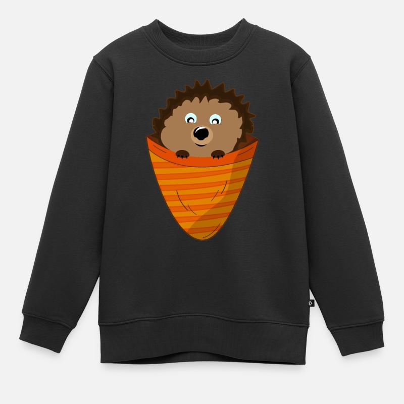 Igel - Kinder Premium Organic Sweatshirt - Schwarz