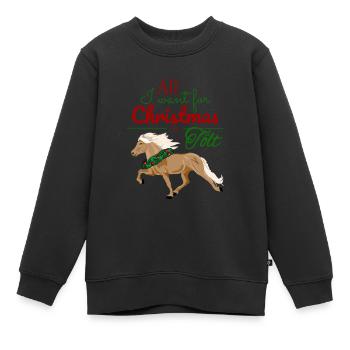 All I want for Christmas is Tölt - Fuchsfalbe - Kids Premium Organic Sweatshirt - black - Front - AI Model Kid Female (0cm)