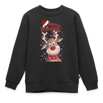 Weihnachtsrentier - Kinder Premium Organic Sweatshirt - Schwarz - Vorne - AI Model Kid Female (0cm)