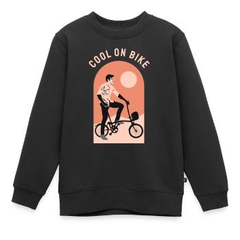 Cool vélo pliant de banlieue, Brompton London UK - Sweat Premium enfant bio - noir - Devant - AI Model Kid Female (0cm)