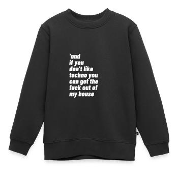 Techno Party DJ festival edm music gift - Kids Premium Organic Sweatshirt - black - Front - AI Model Kid Female (0cm)