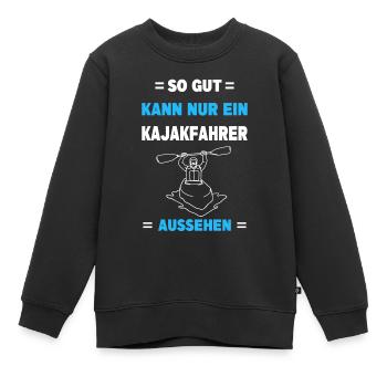 Kajak Wassersport Paddeln Kajakfahren Kajakfahrer - Kinder Premium Organic Sweatshirt - Schwarz - Vorne - AI Model Kid Female (0cm)