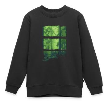 WALD - Kinder Premium Organic Sweatshirt - Schwarz - Vorne - AI Model Kid Female (0cm)
