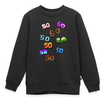 50e anniversaire, 50e anniversaire, 50e anniversaire - Sweat Premium enfant bio - noir - Devant - AI Model Kid Female (0cm)