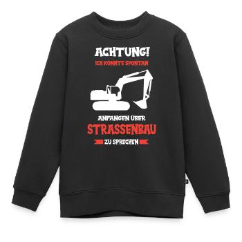 Straßenbau Strassenbauer Bauarbeiter Straßenbauer - Kinder Premium Organic Sweatshirt - Schwarz - Vorne - AI Model Kid Female (0cm)