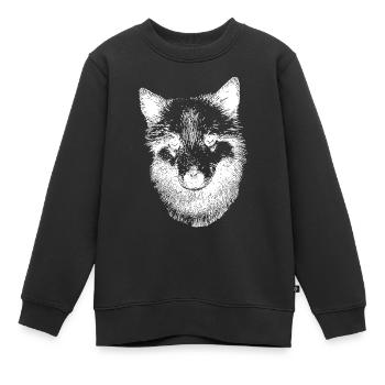 Islandhund Icelandic Spitz - Sweat Premium enfant bio - noir - Devant - AI Model Kid Female (0cm)