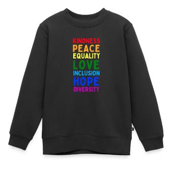 lgbtq, lgbt, gay pride, gay, arc-en-ciel, pride - Sweat Premium enfant bio - noir - Devant - AI Model Kid Female (0cm)