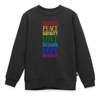 lgbtq, lgbt, gay pride, gay, arc-en-ciel, pride - Sweat Premium enfant bio - noir - Devant - AI Model Kid Female (0cm)