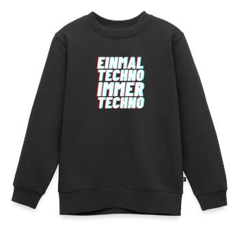 Techno electro Musik club rave geschen - Kinder Premium Organic Sweatshirt - Schwarz - Vorne - AI Model Kid Female (0cm)