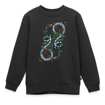 Serpents Vikings - Sweat Premium enfant bio - noir - Devant - AI Model Kid Female (0cm)