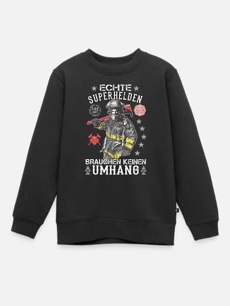 Feuerwehrmann Held Feuerwehr - Kinder Premium Organic Sweatshirt - Schwarz