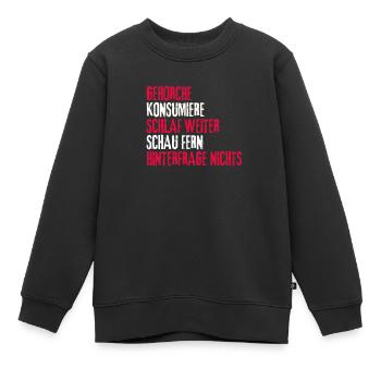 Grundrechte Politik Staat Demokratie grundgesetz - Kinder Premium Organic Sweatshirt - Schwarz - Vorne - AI Model Kid Female (0cm)