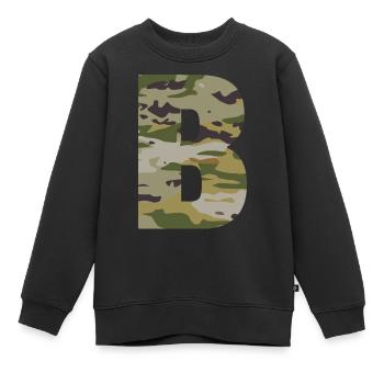 Tarnbuchstabe B - Kinder Premium Organic Sweatshirt - Schwarz - Vorne - AI Model Kid Female (0cm)