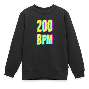 techno rave bpm dj festival electro hardstyle - Sweat Premium enfant bio - noir - Devant - AI Model Kid Female (0cm)
