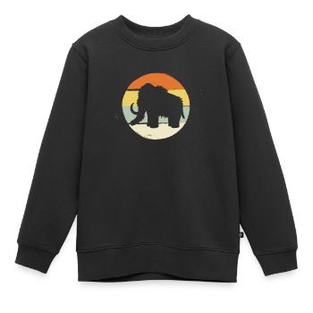 Mammut steinzeit urzeit rüssel stoßzähne geschenk - Kinder Premium Organic Sweatshirt - Schwarz - Vorne - AI Model Kid Female (0cm)