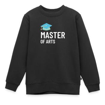 Master of Arts études uni thesis - Sweat Premium enfant bio - noir - Devant - AI Model Kid Female (0cm)