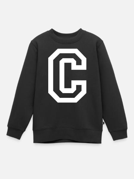 Buchstabe C - Kinder Premium Organic Sweatshirt - Schwarz