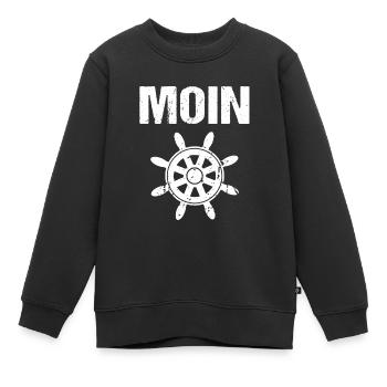 Moin Gruß Norddeutschland - Kinder Premium Organic Sweatshirt - Schwarz - Vorne - AI Model Kid Female (0cm)