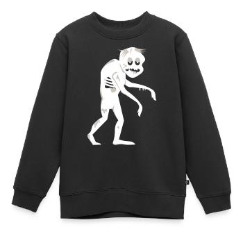 weißer, humpelnder Zombie t shirt - Kinder Premium Organic Sweatshirt - Schwarz - Vorne - AI Model Kid Female (0cm)