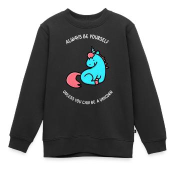 Conception de conte de fées licorne pour femmes et filles - Sweat Premium enfant bio - noir - Devant - AI Model Kid Female (0cm)