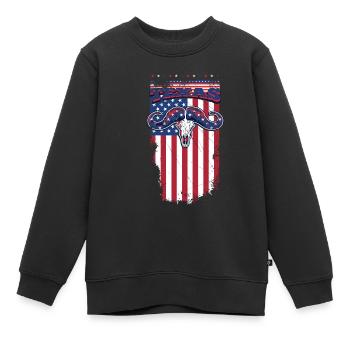 texas - Kinder Premium Organic Sweatshirt - Schwarz - Vorne - AI Model Kid Female (0cm)
