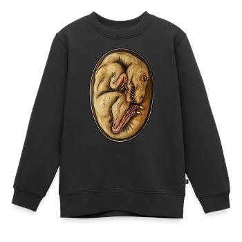 Dino Egg - Kids Premium Organic Sweatshirt - black - Front - AI Model Kid Female (0cm)