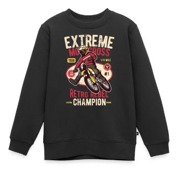 EXTREM MOTOCROSS SUPER ENDURO MOTORRAD GESCHENK - Kinder Premium Organic Sweatshirt - Schwarz - Vorne - AI Model Kid Female (0cm)