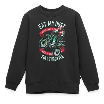 FRISS MEINEN STAUB MOTOCROSS MOTORRAD GESCHENK - Kinder Premium Organic Sweatshirt - Schwarz - Vorne - AI Model Kid Female (0cm)