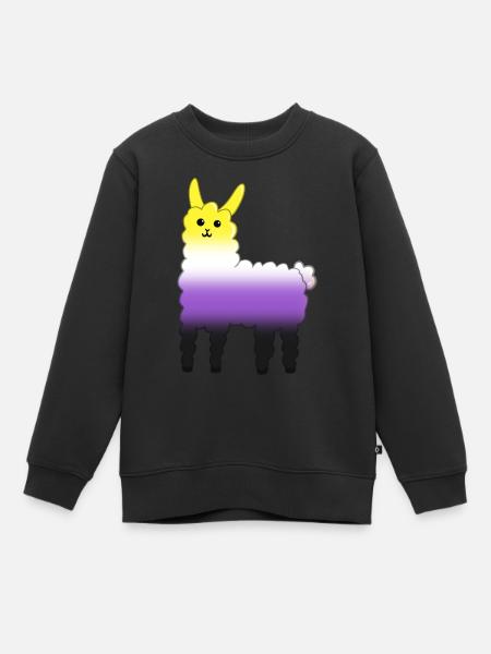 Llama Non binaire - Sweat Premium enfant bio - noir