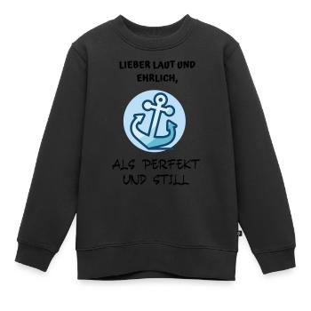 Anker Geschenk Ehrliche Menschen - Kinder Premium Organic Sweatshirt - Schwarz - Vorne - AI Model Kid Female (0cm)