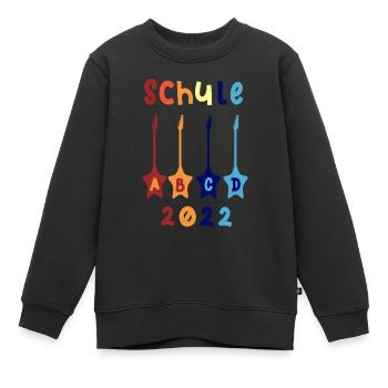 Schule 2022 ABCD Rockgitarre T shirt - Kinder Premium Organic Sweatshirt - Schwarz - Vorne - AI Model Kid Female (0cm)