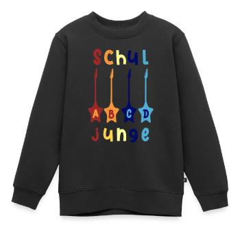 Schuljunge ABCD Rockgitarre T shirt - Kinder Premium Organic Sweatshirt - Schwarz - Vorne - AI Model Kid Female (0cm)