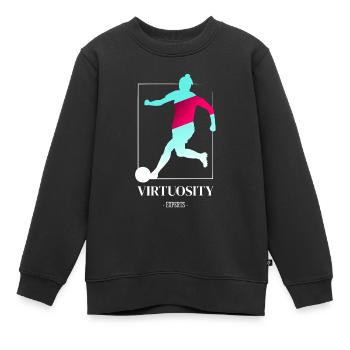 Virtuoser Frauenfußball - Kinder Premium Organic Sweatshirt - Schwarz - Vorne - AI Model Kid Female (0cm)