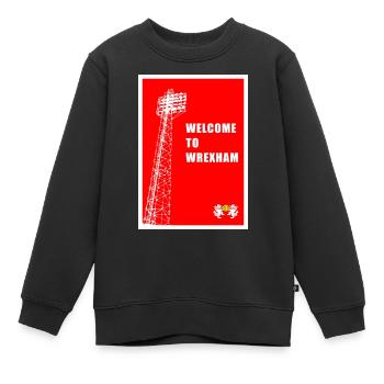 WELCOME TO WREXHAM - Kids Premium Organic Sweatshirt - black - Front - AI Model Kid Female (0cm)