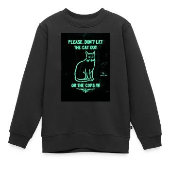 Cope cat - Kinder Premium Organic Sweatshirt - Schwarz - Vorne - AI Model Kid Female (0cm)