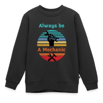 Mechanic forever Mechatronics technician Car lover - Kids Premium Organic Sweatshirt - black - Front - AI Model Kid Female (0cm)