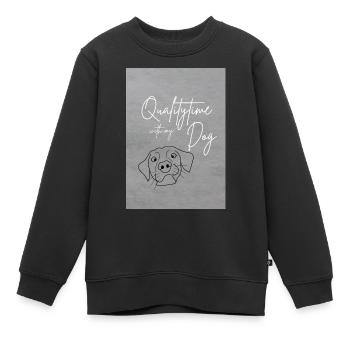 Qualitytime Dog - Kinder Premium Organic Sweatshirt - Schwarz - Vorne - AI Model Kid Female (0cm)