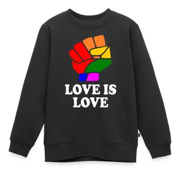 Love is love - Sweat Premium enfant bio - noir - Devant - AI Model Kid Female (0cm)