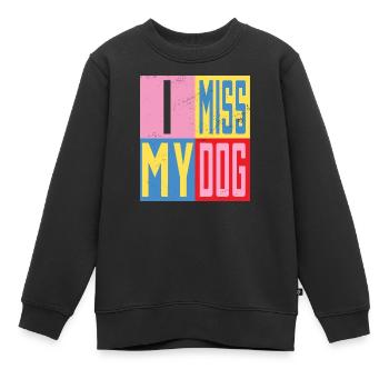 Ich vermisse mein Hund - Kinder Premium Organic Sweatshirt - Schwarz - Vorne - AI Model Kid Female (0cm)