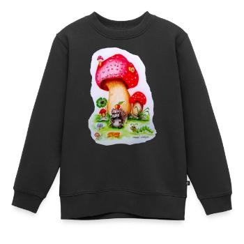 Märchen Pilz - Kinder Premium Organic Sweatshirt - Schwarz - Vorne - AI Model Kid Female (0cm)