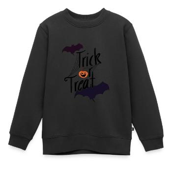 Halloween trick or treat - Kinder Premium Organic Sweatshirt - Schwarz - Vorne - AI Model Kid Female (0cm)