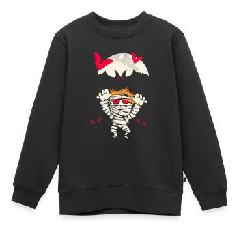 Halloween Mumie - Kinder Premium Organic Sweatshirt - Schwarz - Vorne - AI Model Kid Female (0cm)