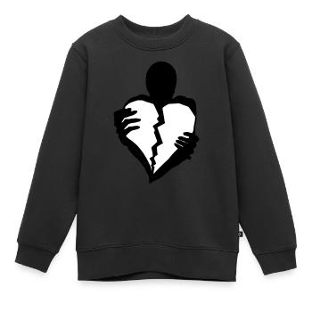S’accrocher à un cœur brisé - Sweat Premium enfant bio - noir - Devant - AI Model Kid Female (0cm)