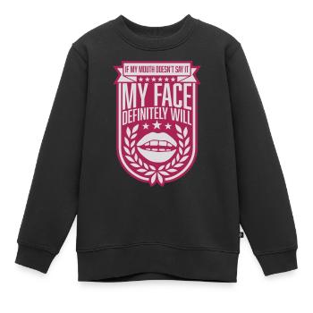 Mon visage le fera certainement - Sweat Premium enfant bio - noir - Devant - AI Model Kid Female (0cm)